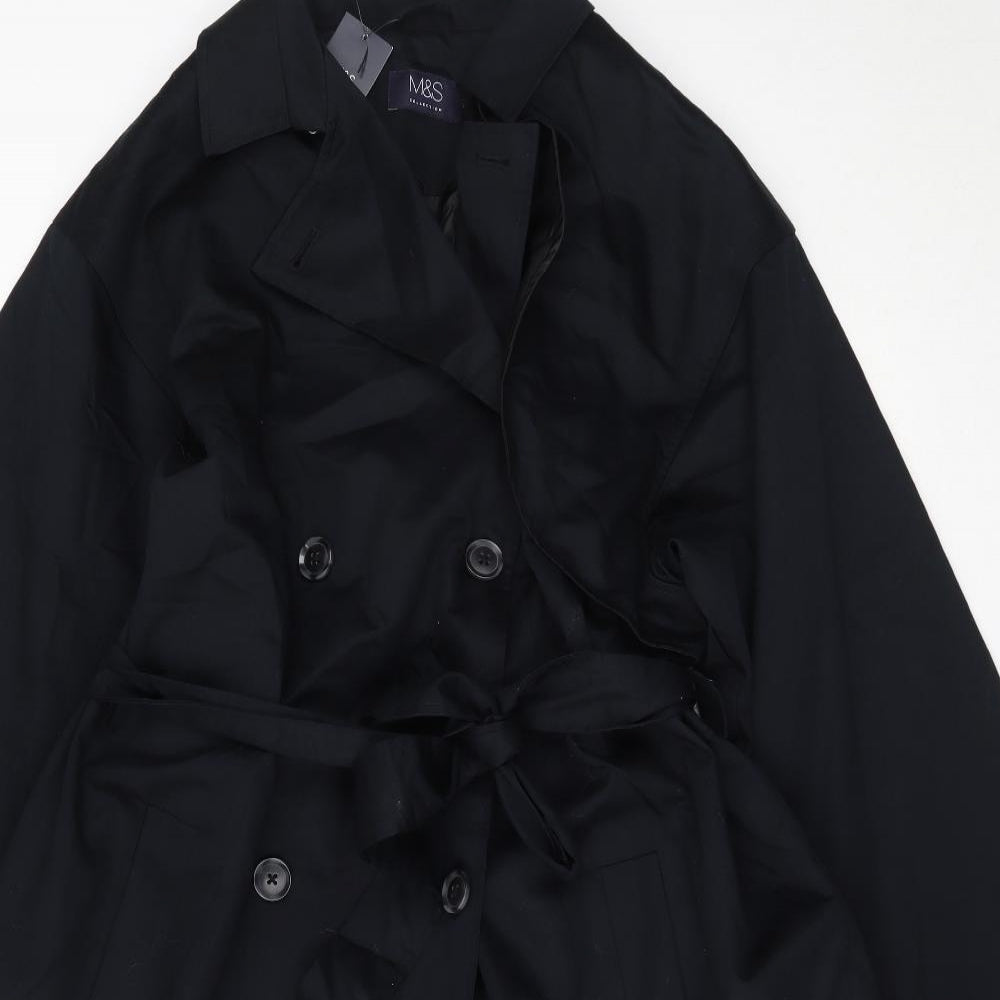Marks and Spencer Womens Black   Trench Coat Coat Size 22