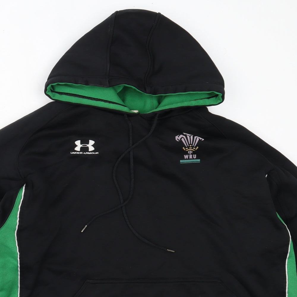 Under armour Mens Black  Cotton Pullover Hoodie Size XL   - Welsh Rugby Union