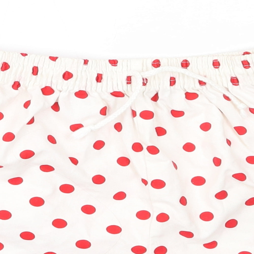 BHS Girls White Polka Dot Cotton Capri Sleep Shorts Size 11-12 Years