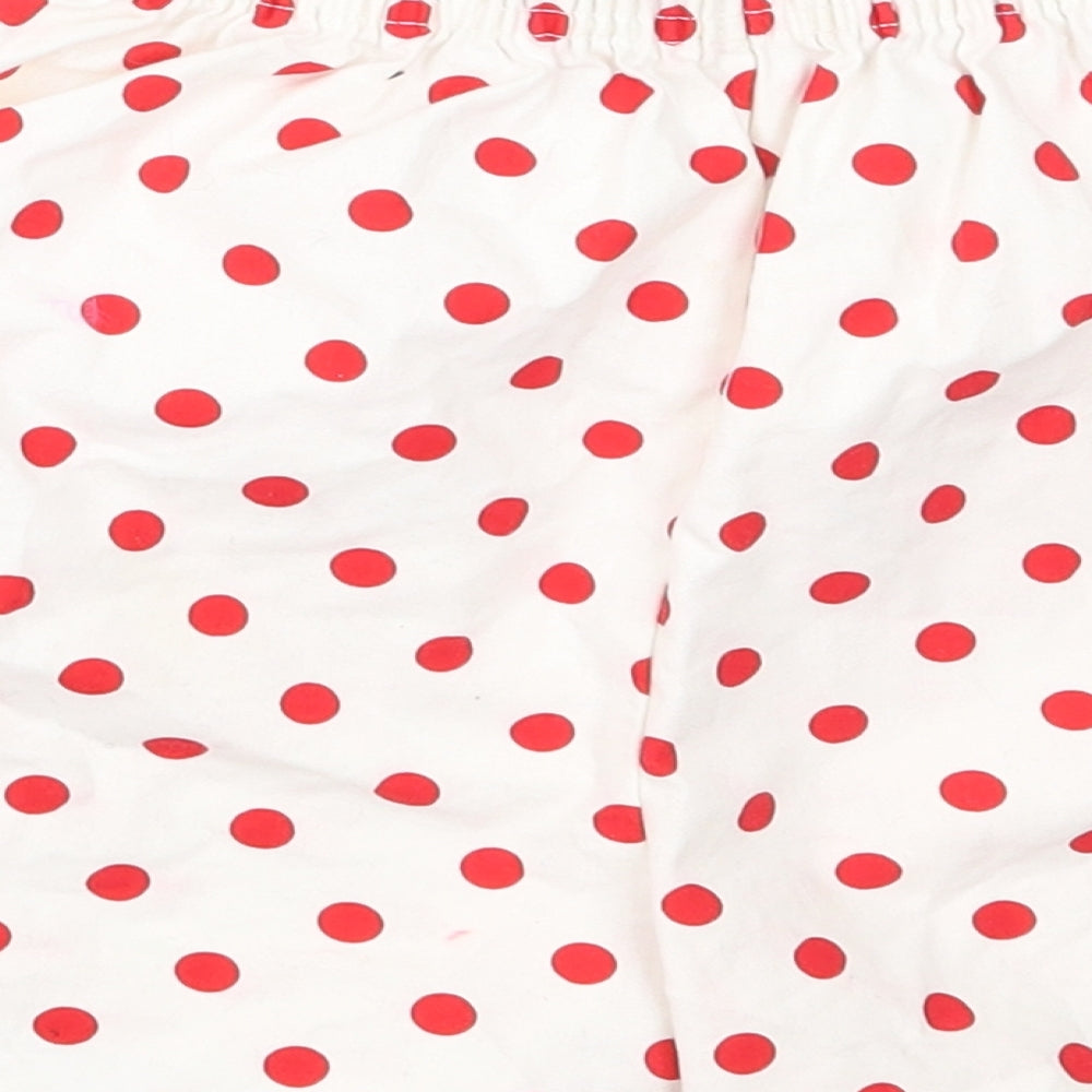 BHS Girls White Polka Dot Cotton Capri Sleep Shorts Size 11-12 Years