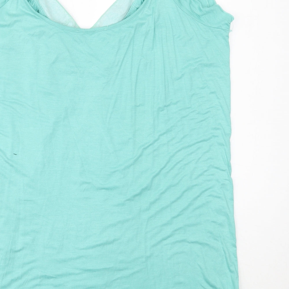Agenda Womens Blue  Viscose Basic T-Shirt Size 28 V-Neck