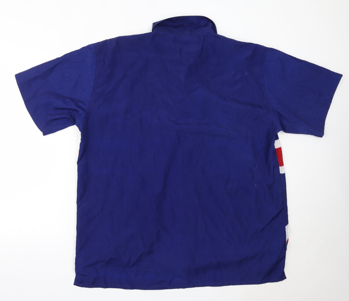 TGTSGL Mens Blue  Polyester  Button-Up Size 2XL Collared  - Great Britain Union Jack