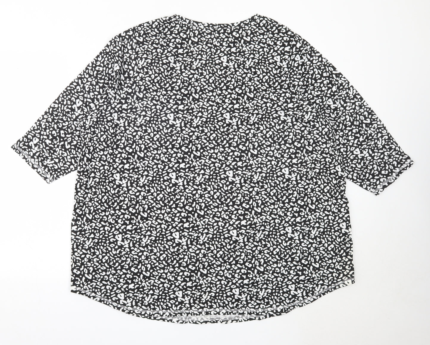 Simply Be Womens Black  Cotton Basic T-Shirt Size 28 Round Neck