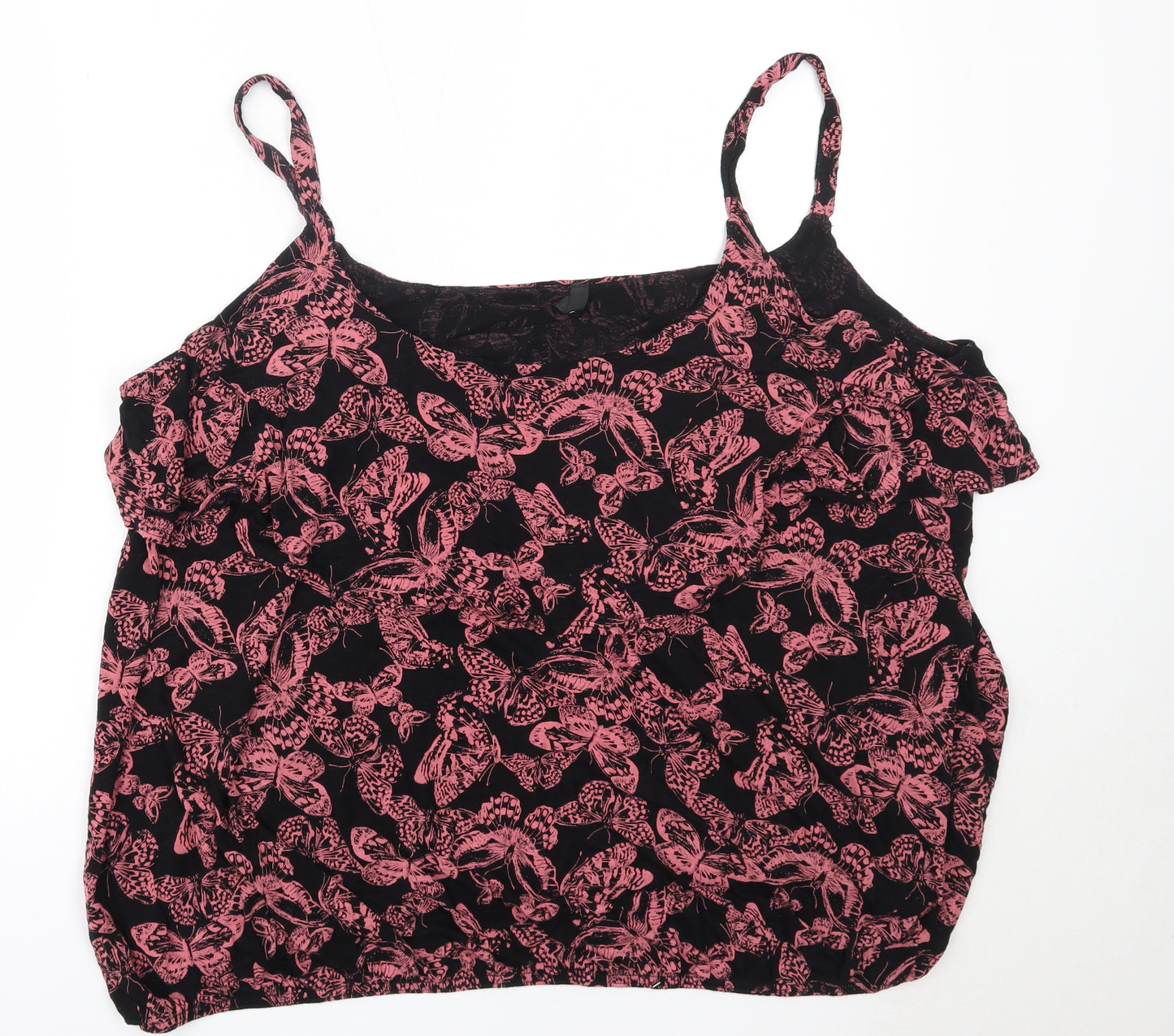 Preworn Womens Black  Viscose Camisole Tank Size 26 Round Neck