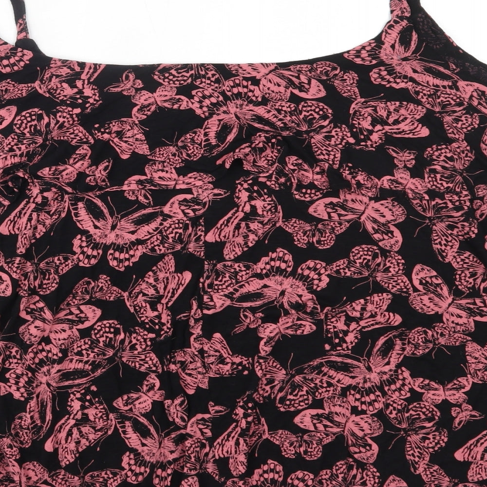 Preworn Womens Black  Viscose Camisole Tank Size 26 Round Neck
