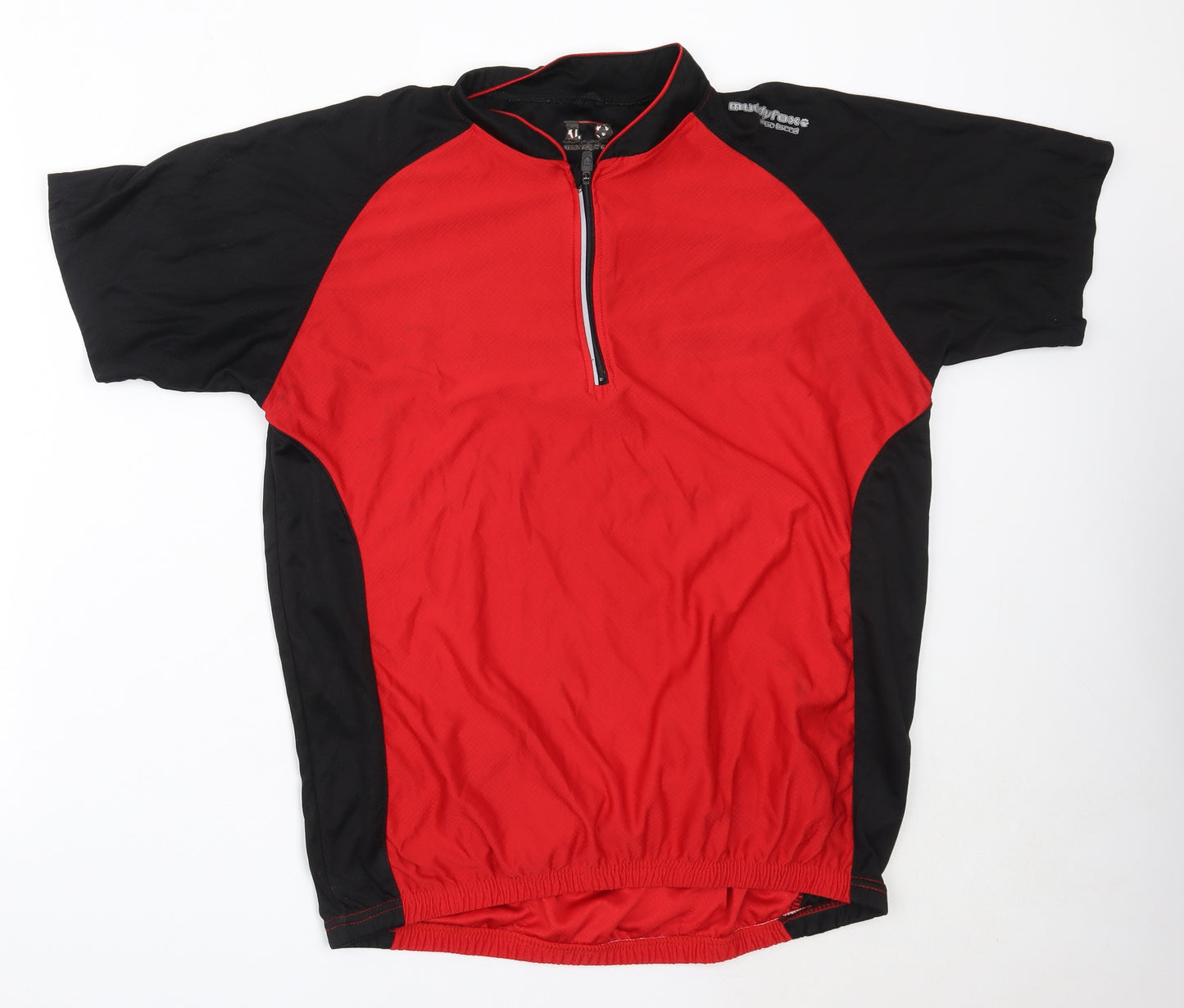 Muddy Fox Mens Red  Polyester Basic T-Shirt Size XL Henley