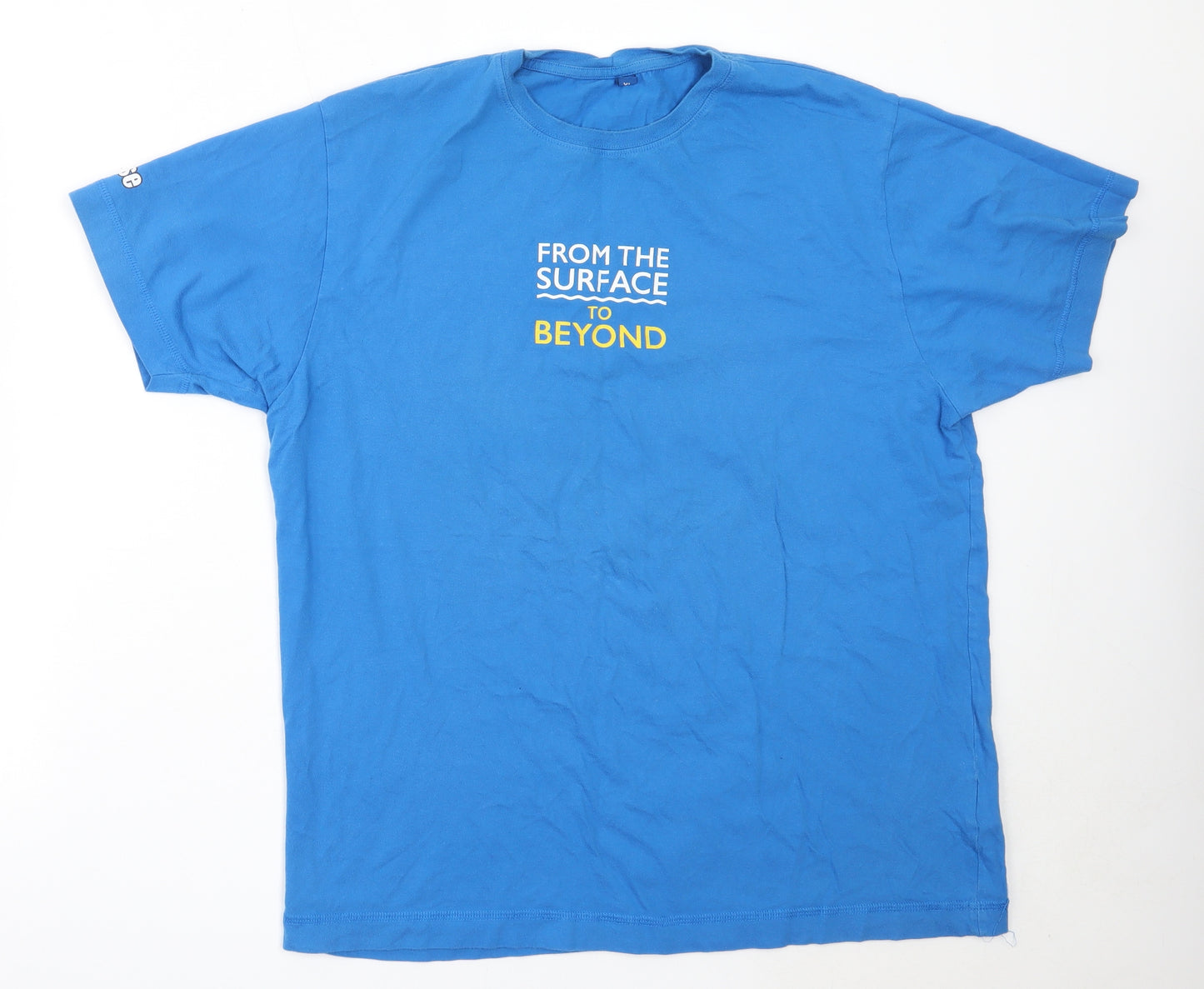 Preworn Mens Blue  Cotton  T-Shirt Size XL Round Neck  - diving
