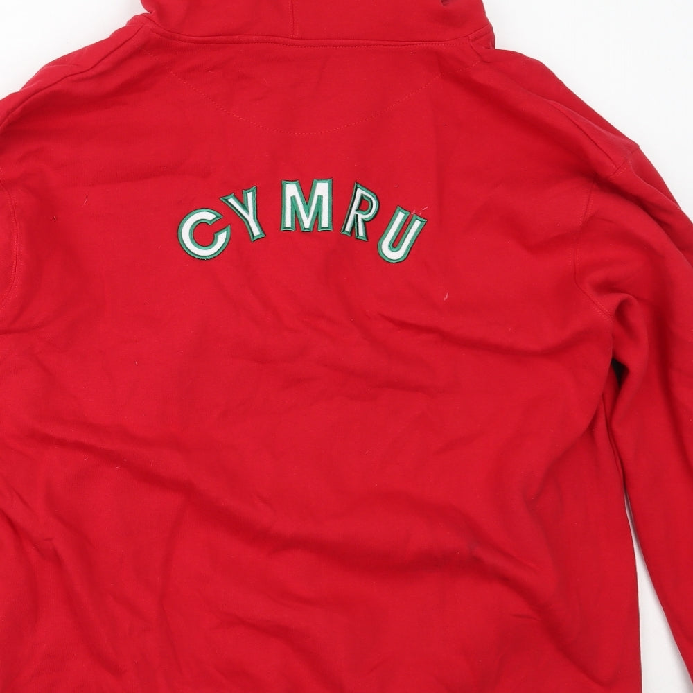 Manav Mens Red  Cotton Pullover Hoodie Size 2XL   - wales