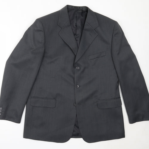 Zantos Mens Grey  Polyester Jacket Blazer Size 42