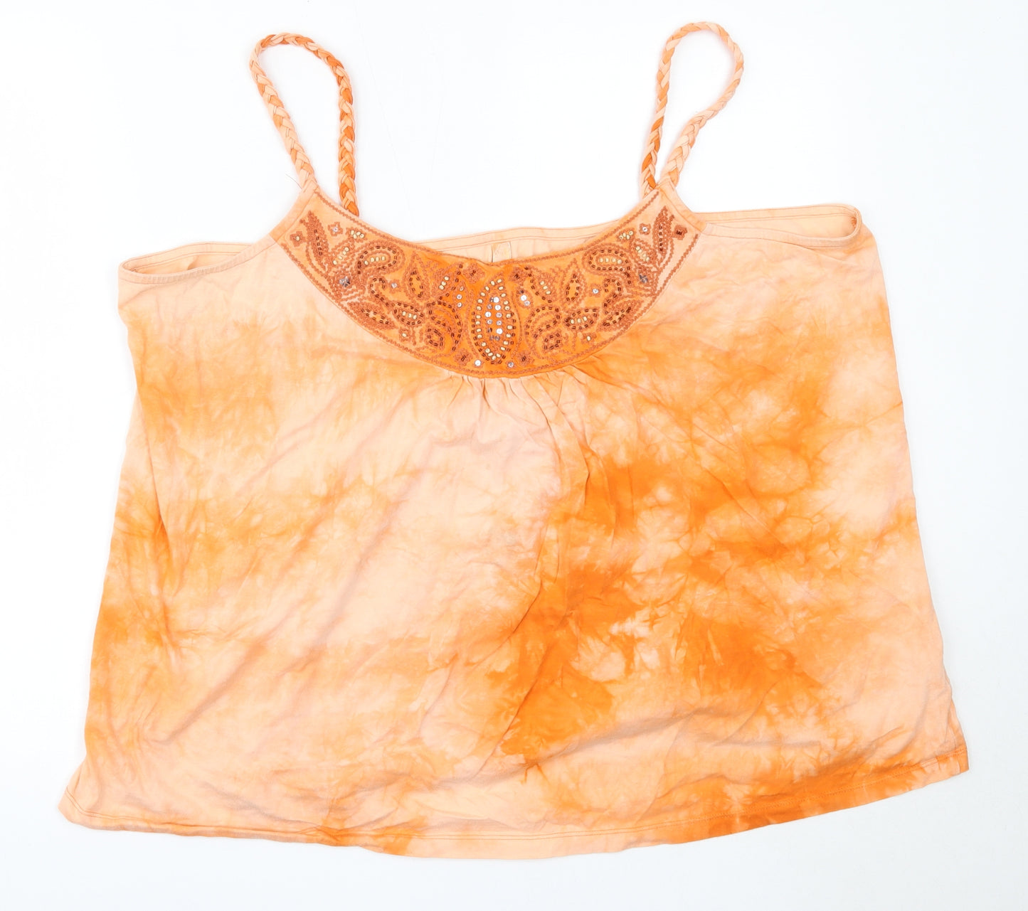 Evans Womens Orange  Cotton Camisole Tank Size 26 Round Neck