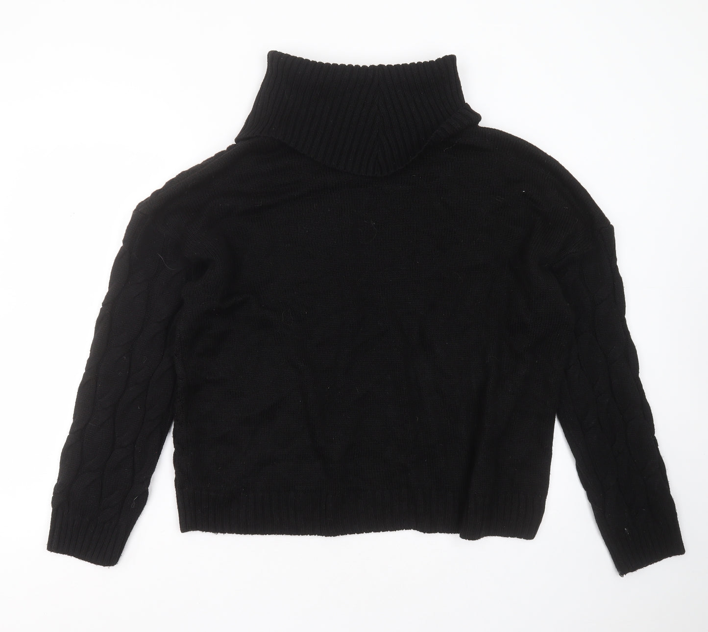 George Womens Black Roll Neck  Acrylic Pullover Jumper Size XL