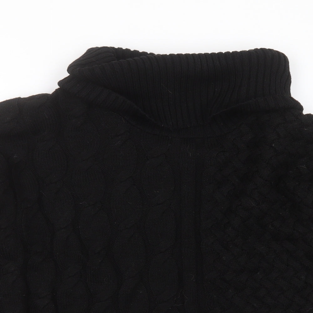George Womens Black Roll Neck  Acrylic Pullover Jumper Size XL