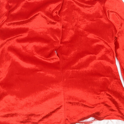 George Boys Red  Polyester Basic T-Shirt Size 7-8 Years Collared  - Santa Fancy Dress