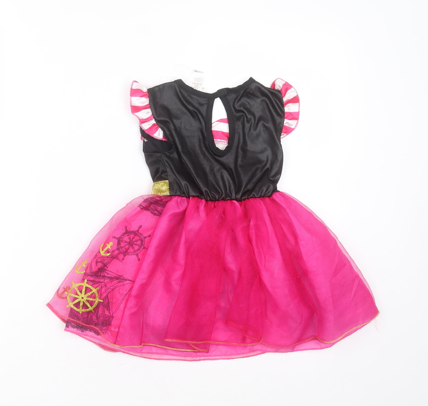 George Girls Pink  Polyester Fit & Flare  Size 2-3 Years  Round Neck  - Pirate Fancy Dress