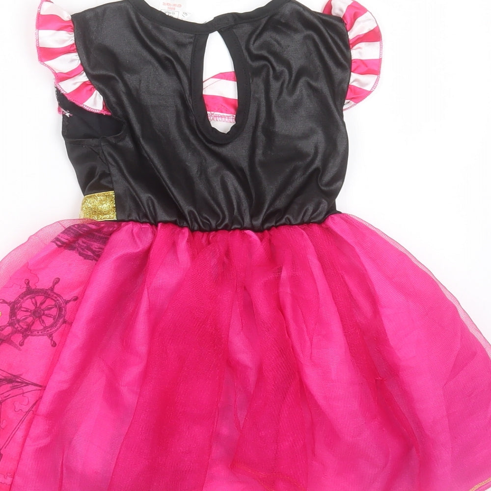 George Girls Pink  Polyester Fit & Flare  Size 2-3 Years  Round Neck  - Pirate Fancy Dress