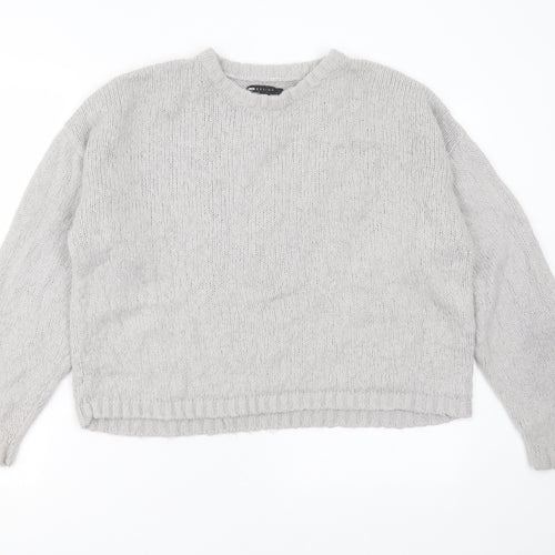 ASOS Womens Grey Round Neck  Acrylic Pullover Jumper Size 12