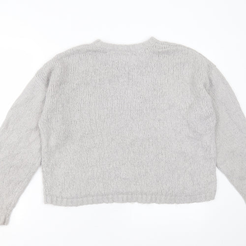 ASOS Womens Grey Round Neck  Acrylic Pullover Jumper Size 12