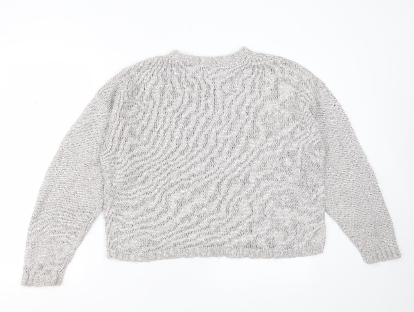 ASOS Womens Grey Round Neck  Acrylic Pullover Jumper Size 12