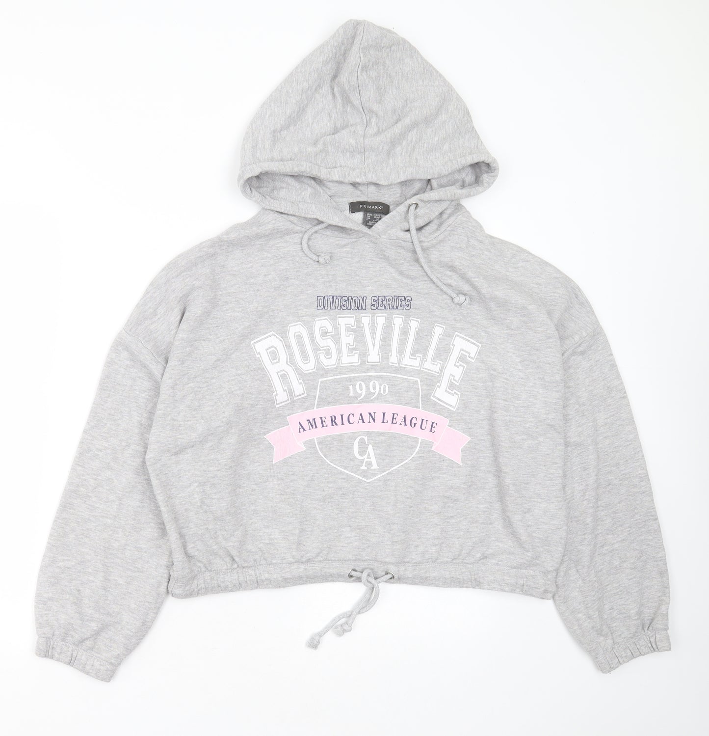 Primark Womens Grey  Polyester Pullover Hoodie Size S   - cropped