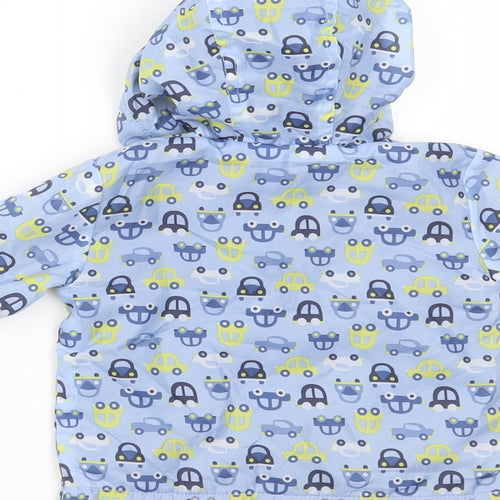 F&F Baby Blue   Jacket Coat Size 3-6 Months   Zip - car print