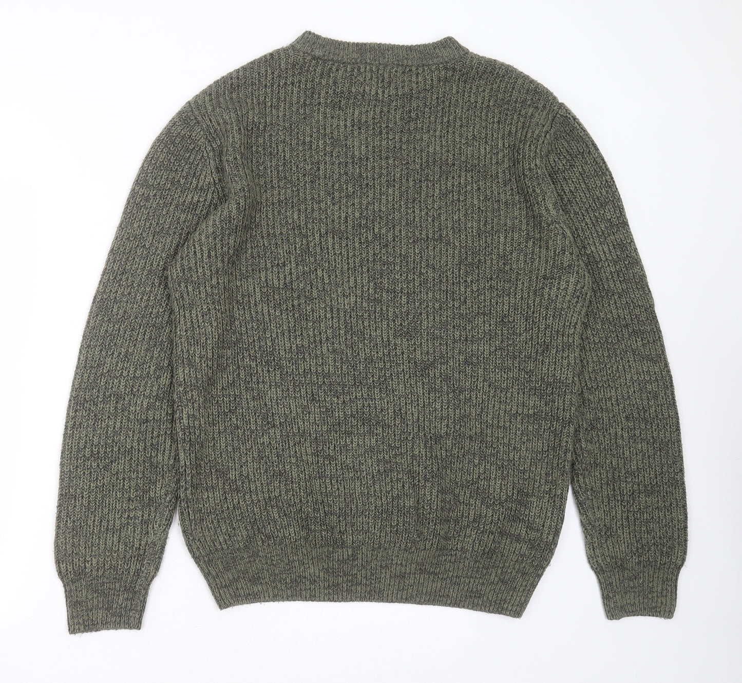 George Mens Green Round Neck  Acrylic Pullover Jumper Size L