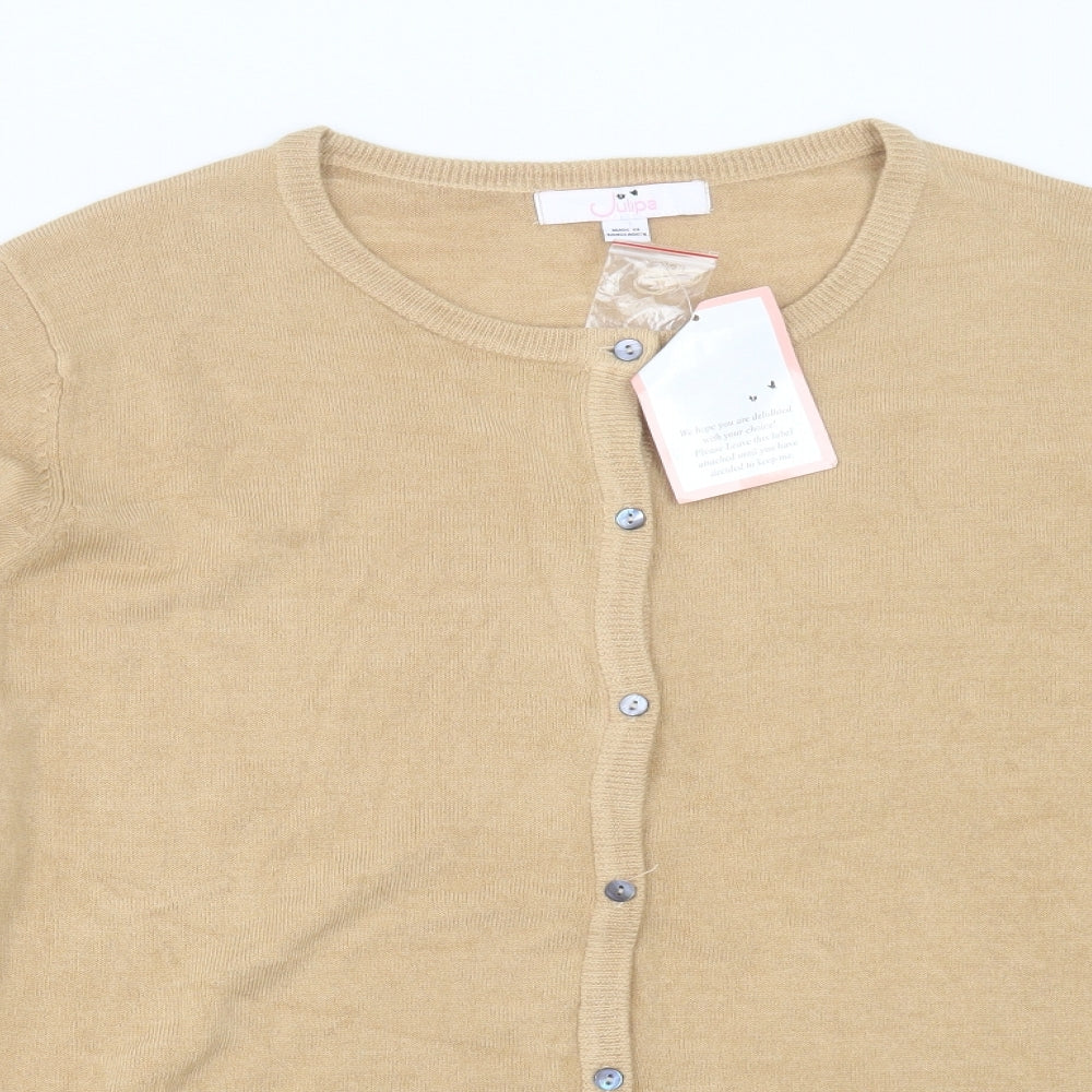 JULIPA Womens Beige Round Neck  Acrylic Cardigan Jumper Size 20