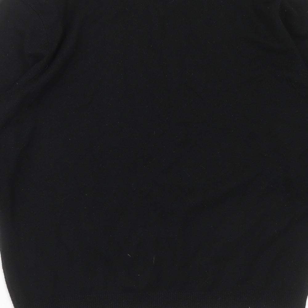 Cedar Wood State Mens Black V-Neck  Acrylic Pullover Jumper Size M