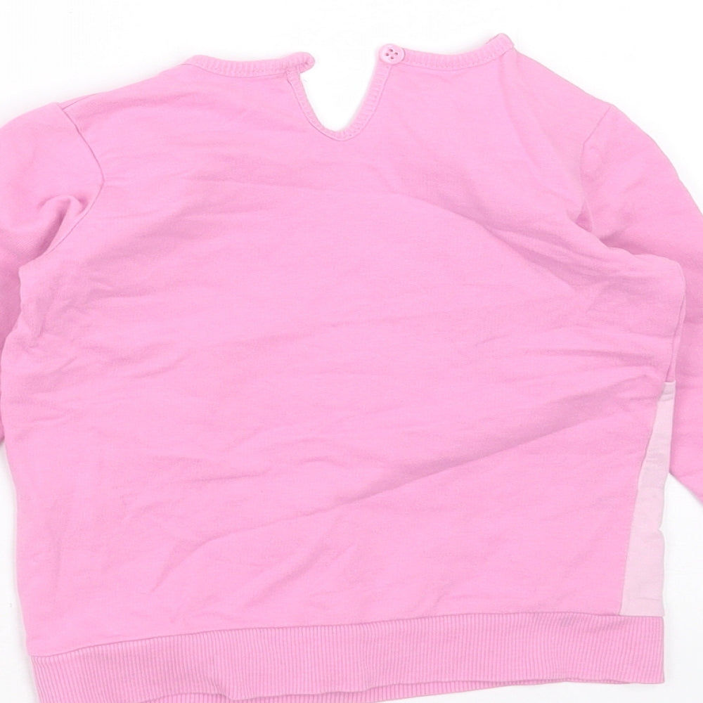 George Girls Pink  Cotton Pullover Jumper Size 12-18 Months   - minnie mouse