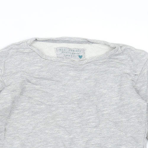 NEXT Girls Grey  Cotton Pullover Sweatshirt Size 9 Years   - sequins