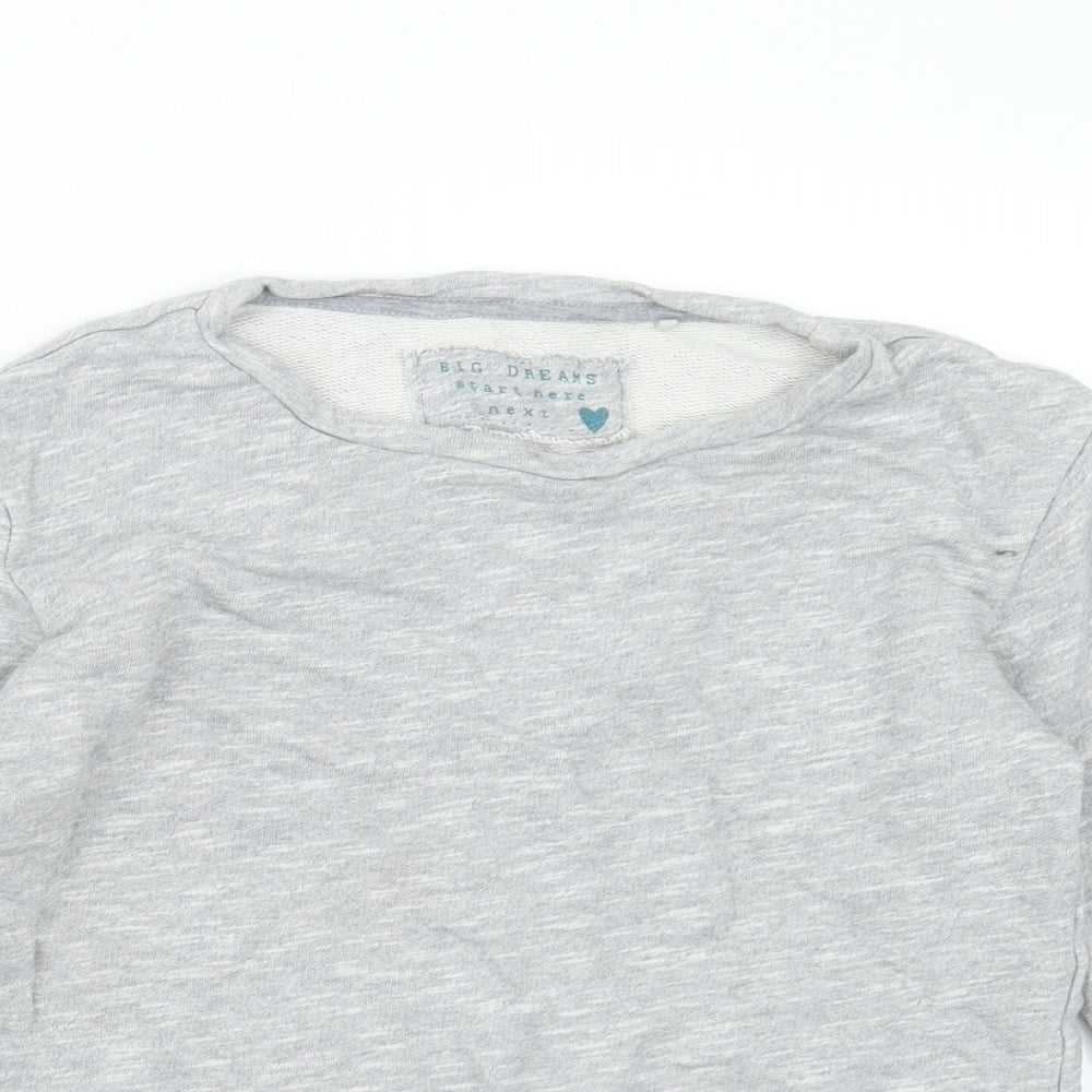 NEXT Girls Grey  Cotton Pullover Sweatshirt Size 9 Years   - sequins