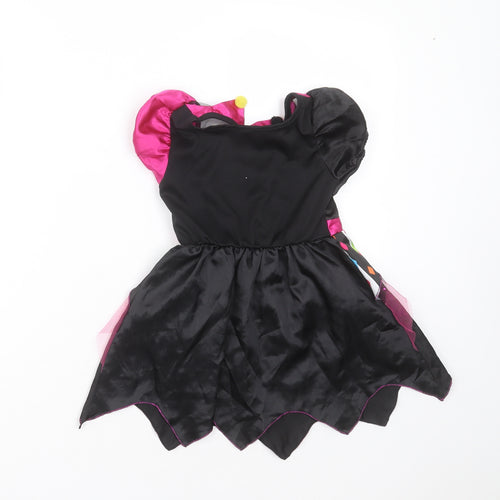 George Girls Black Geometric Polyester Fit & Flare  Size 3-4 Years  Round Neck  - fancy dress