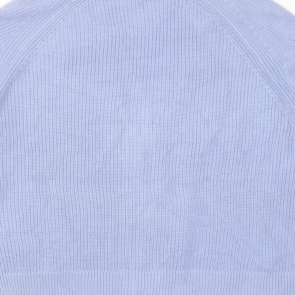 TU Womens Blue V-Neck  Cotton Cardigan Jumper Size 24