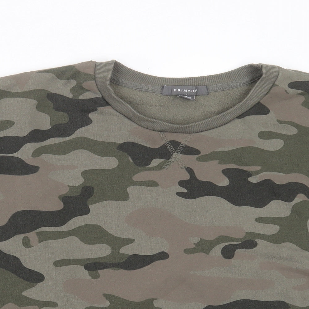 Primark Womens Green Camouflage Polyester Pullover Sweatshirt Size XL
