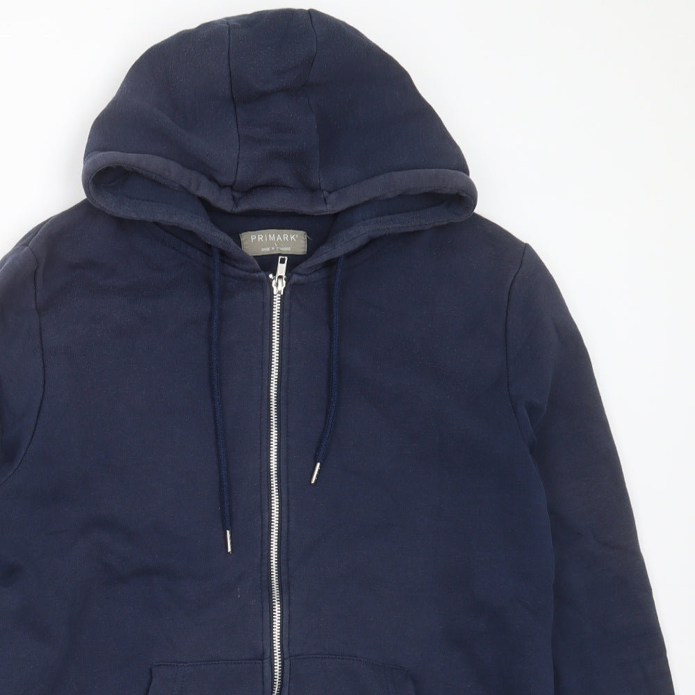 Primark Mens Blue  Cotton Pullover Hoodie Size L