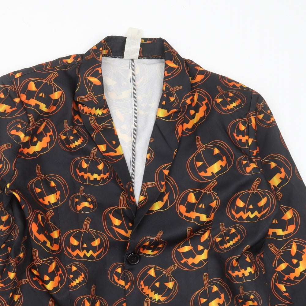 WILKO Mens Black  Polyester Jacket Blazer Size M   - Halloween Costume