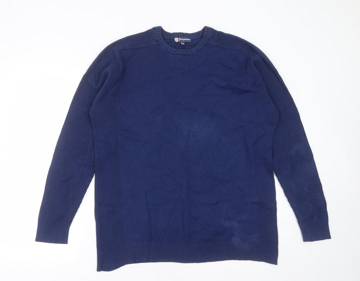 Propeller Mens Blue Round Neck Cotton Pullover Jumper Size 2XL
