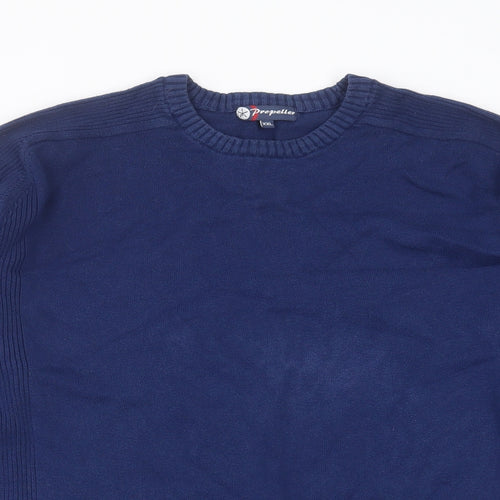 Propeller Mens Blue Round Neck  Cotton Pullover Jumper Size 2XL