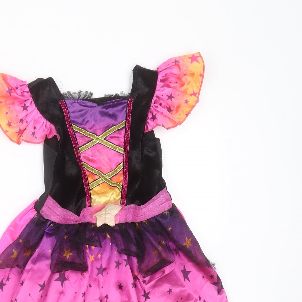 F&F Girls Multicoloured Geometric Polyester Fit & Flare  Size 2-3 Years  Round Neck  - fancy dress