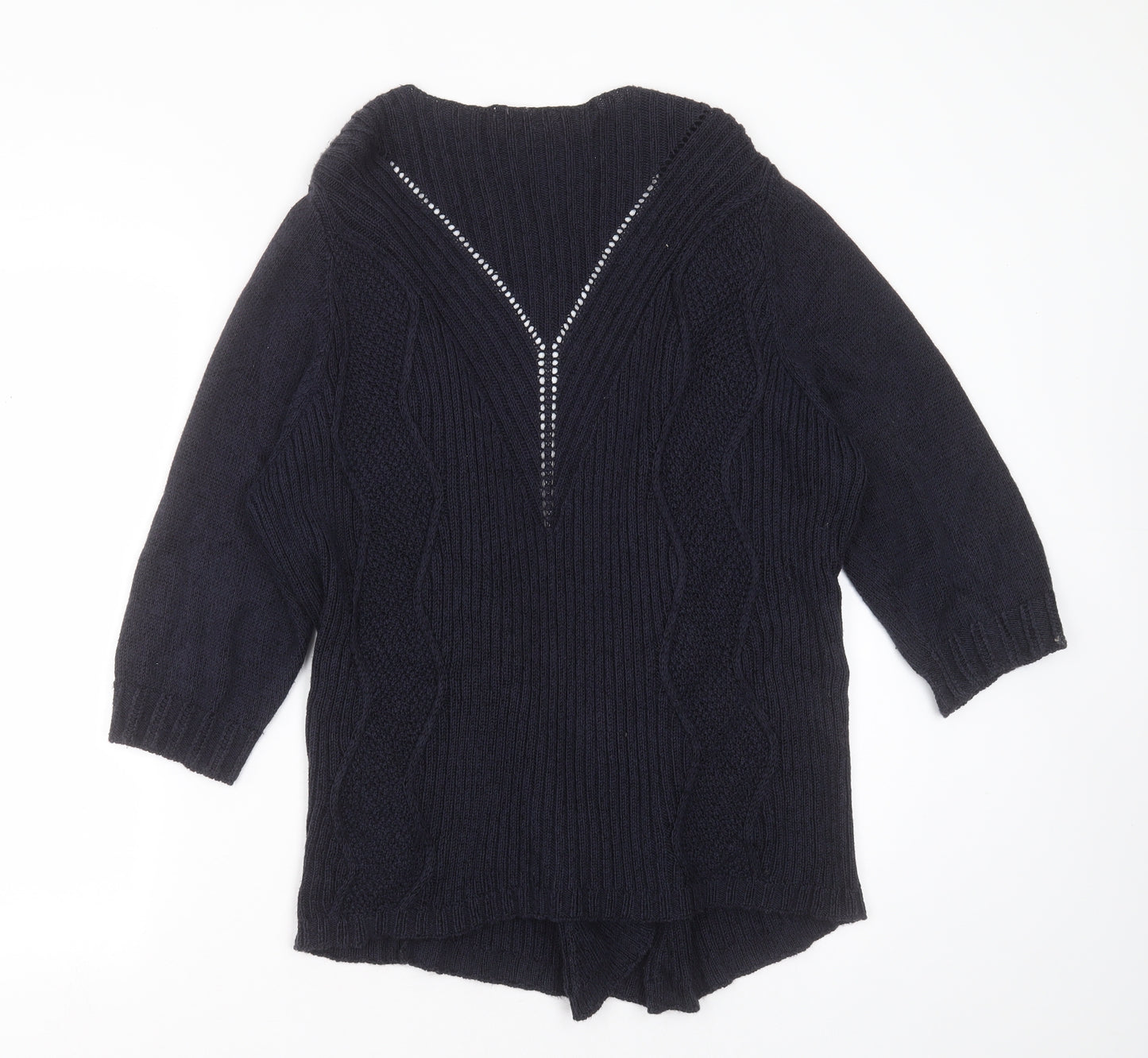 Marks and Spencer Womens Blue V-Neck  Cotton Cardigan Jumper Size 20