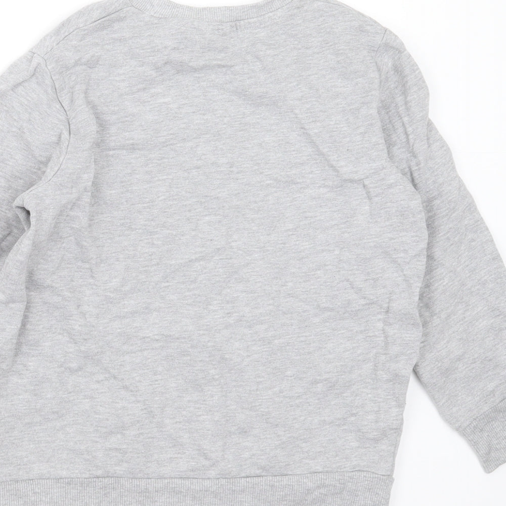 NEXT Boys Grey  Cotton Pullover Sweatshirt Size 7 Years   - Sequin detail