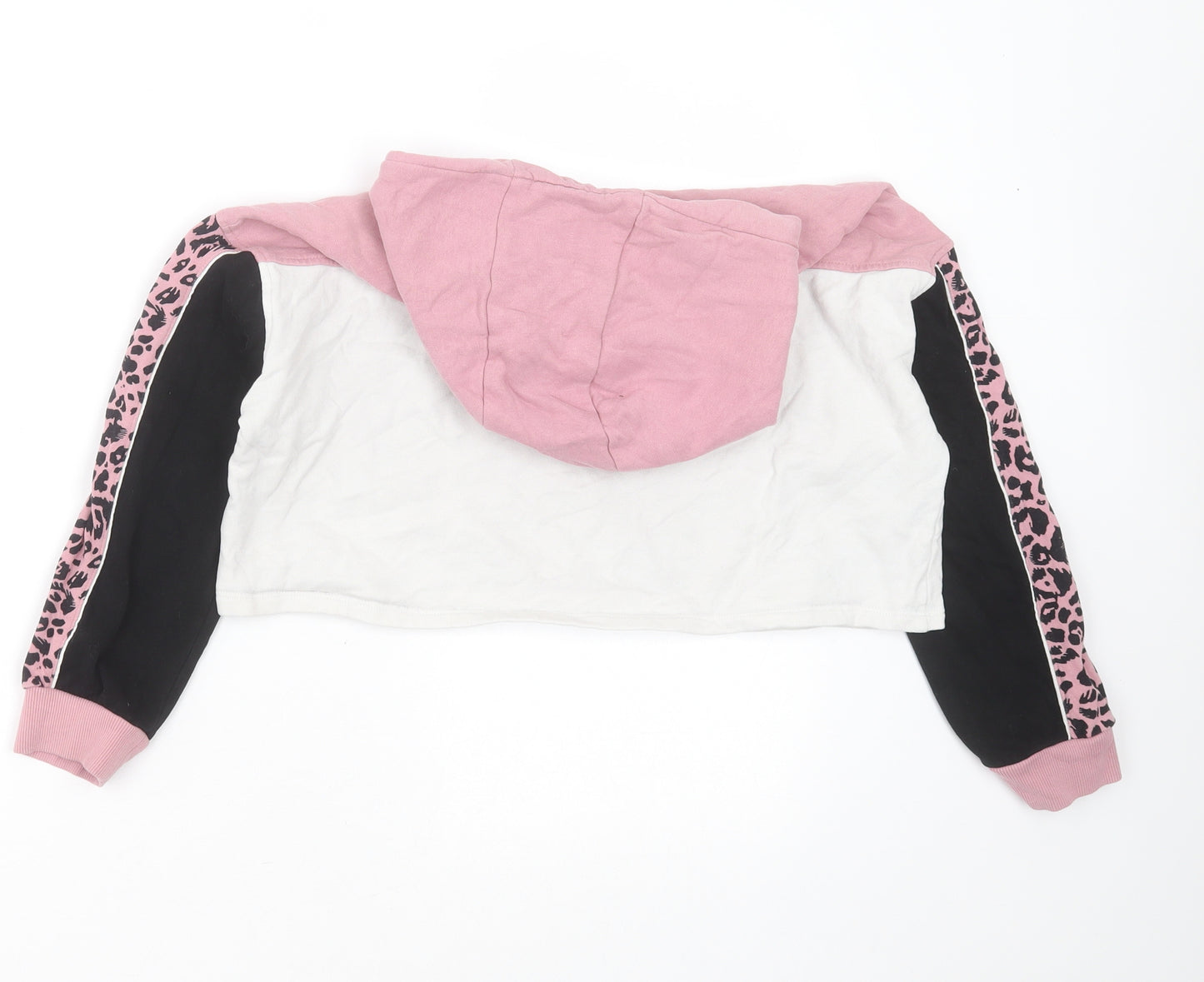 NEXT Girls Pink Animal Print Cotton Pullover Hoodie Size 11 Years   - awesome