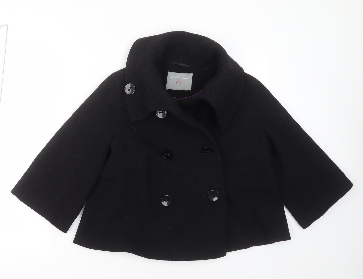 Dorothy Perkins Womens Black Geometric  Jacket  Size 10  Button