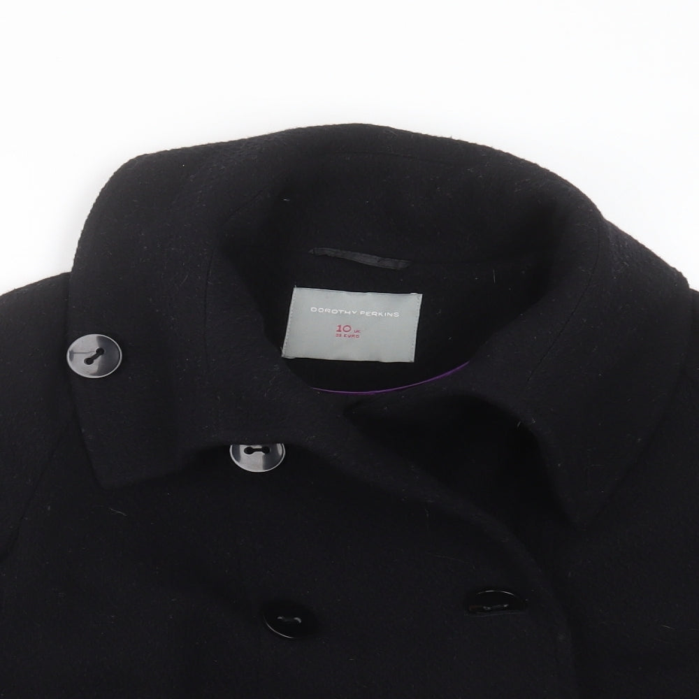 Dorothy Perkins Womens Black Geometric  Jacket  Size 10  Button