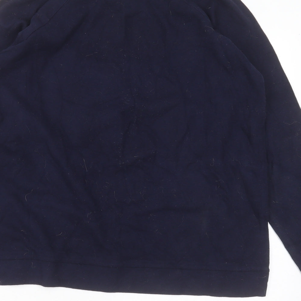 NEXT Womens Blue  Cotton Pullover Sweatshirt Size 14   - christmas robin