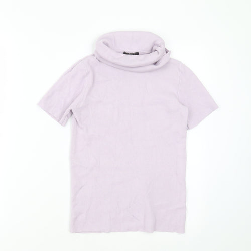 Pink Vanilla Womens Purple Roll Neck  Viscose Pullover Jumper Size S