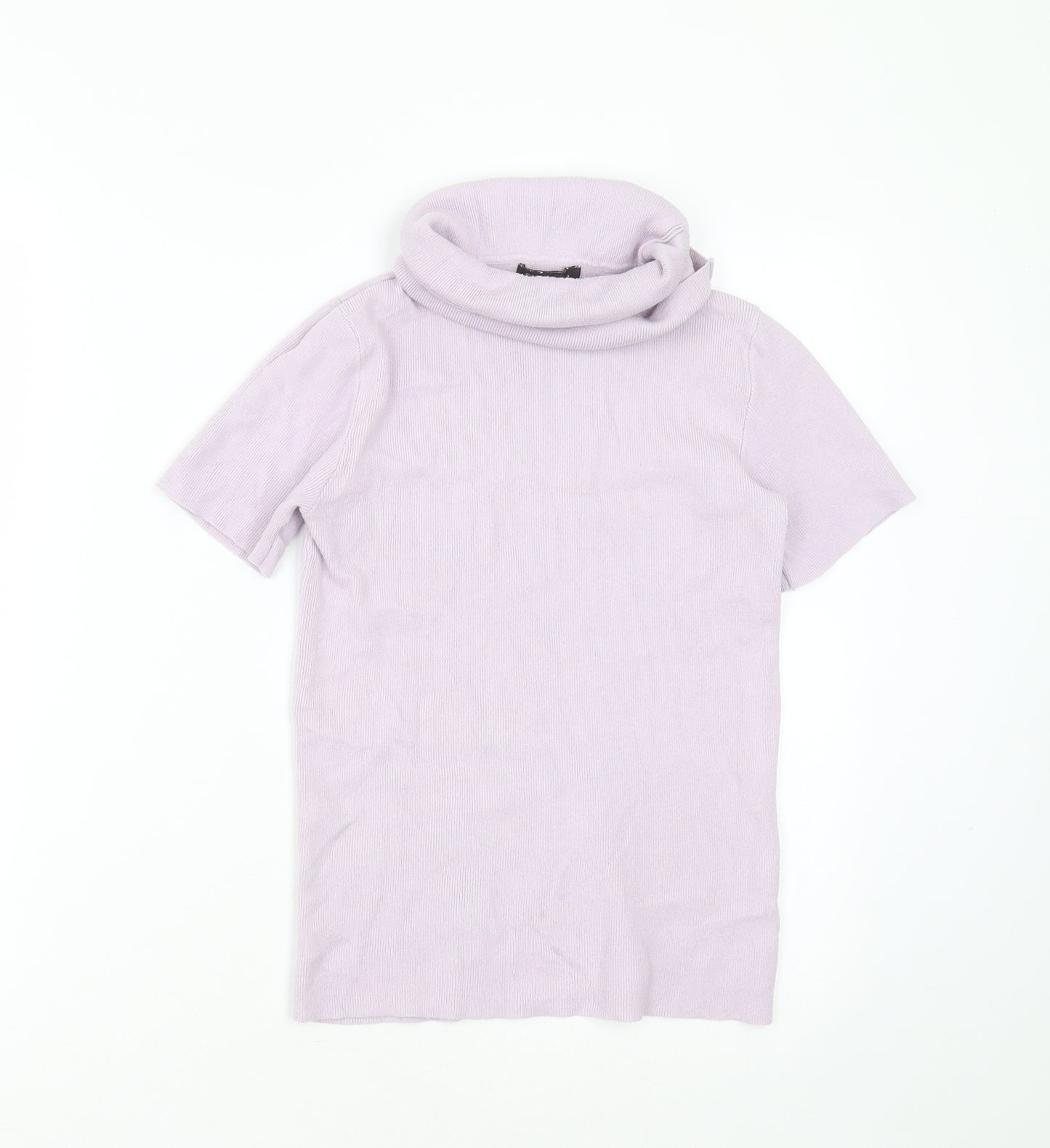 Pink Vanilla Womens Purple Roll Neck  Viscose Pullover Jumper Size S