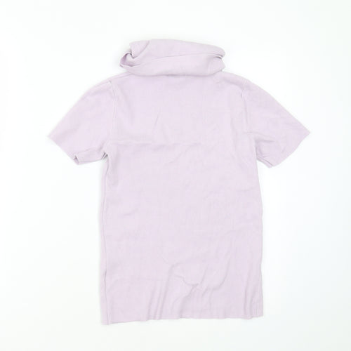 Pink Vanilla Womens Purple Roll Neck  Viscose Pullover Jumper Size S