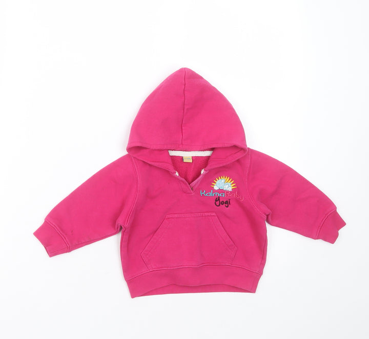 Kalma Baby Yogi Girls Pink  Cotton Pullover Jumper Size 6-9 Months