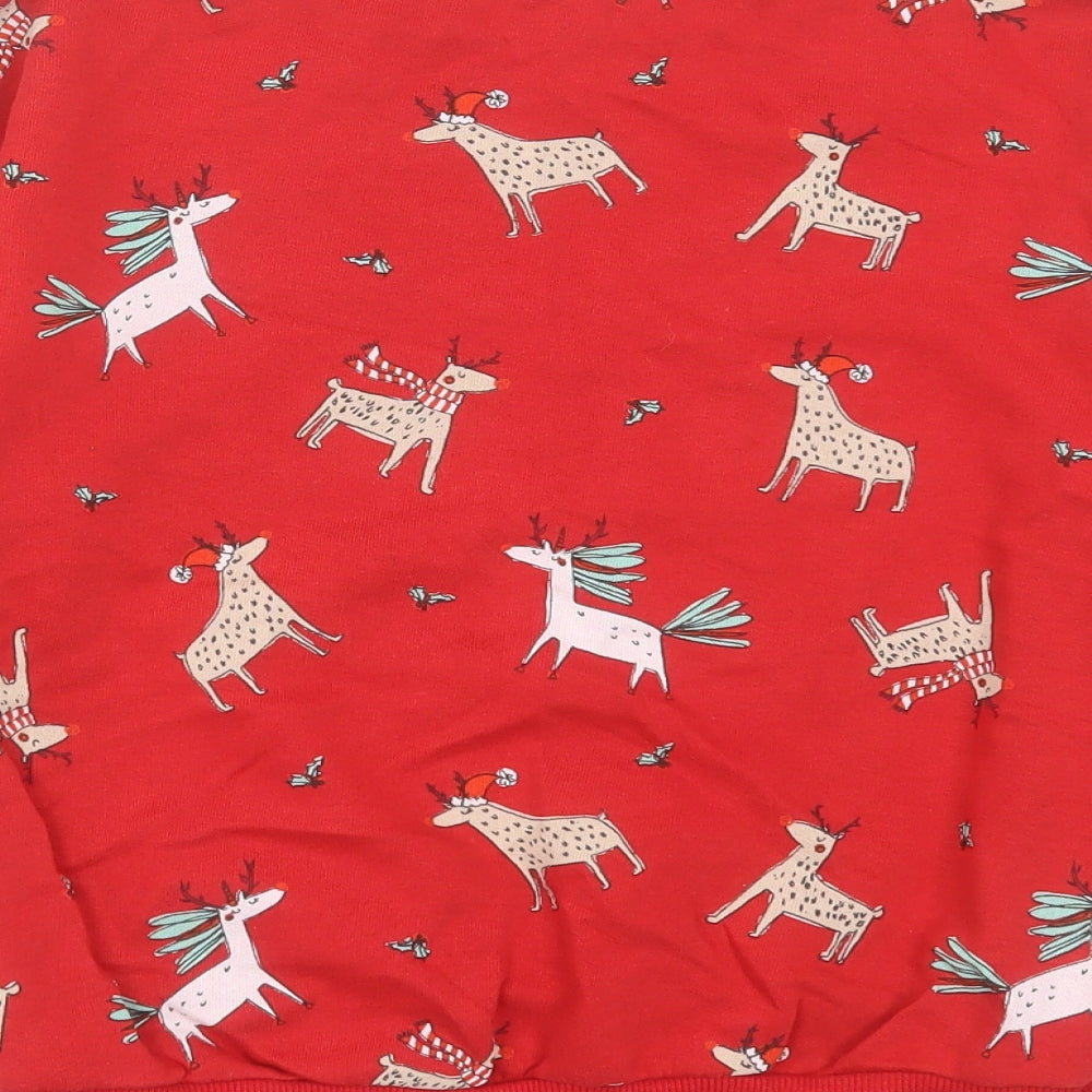 NEXT Girls Red  Cotton Pullover Sweatshirt Size 10 Years   - christmas jumper