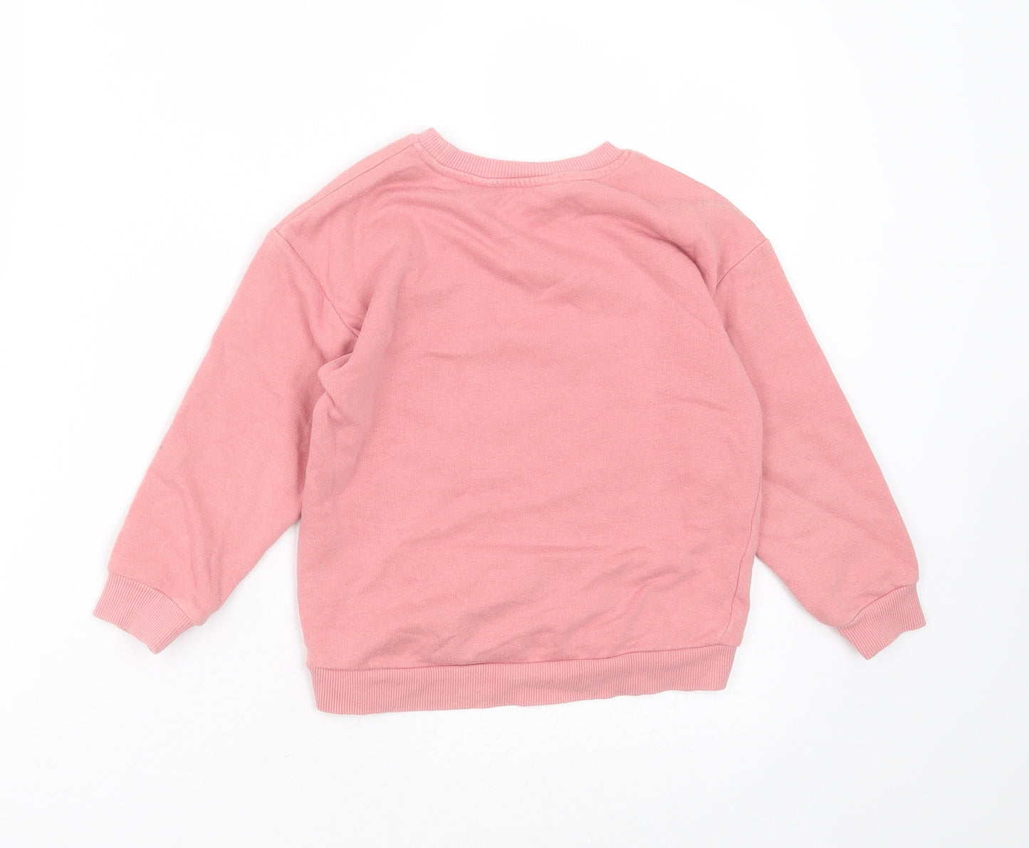 H&M Girls Pink  Cotton Pullover Sweatshirt Size 4-5 Years   - cherries